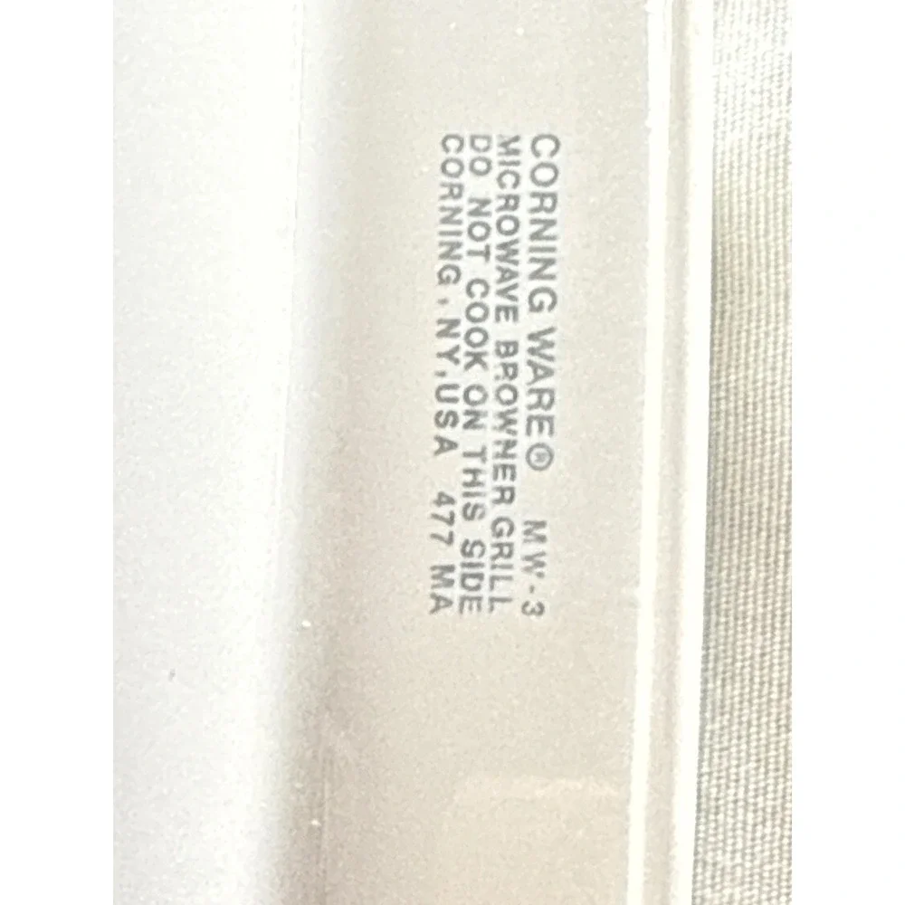 Corning Ware MW-3 Microwave Browner Grill White Rectangular Searing Pan 12x10